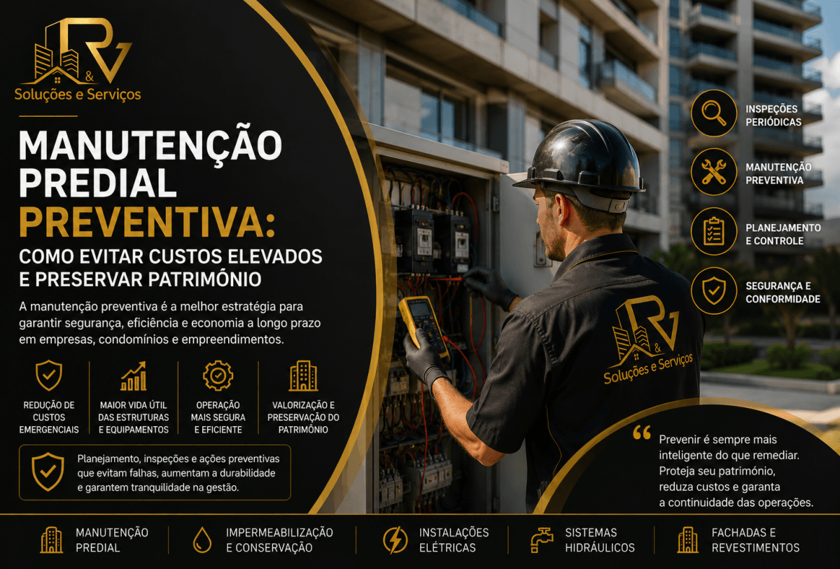Descubra como a manutenção predial preventiva reduz gastos, evita falhas estruturais e aumenta a vida útil dos imóveis corporativos e residenciais.